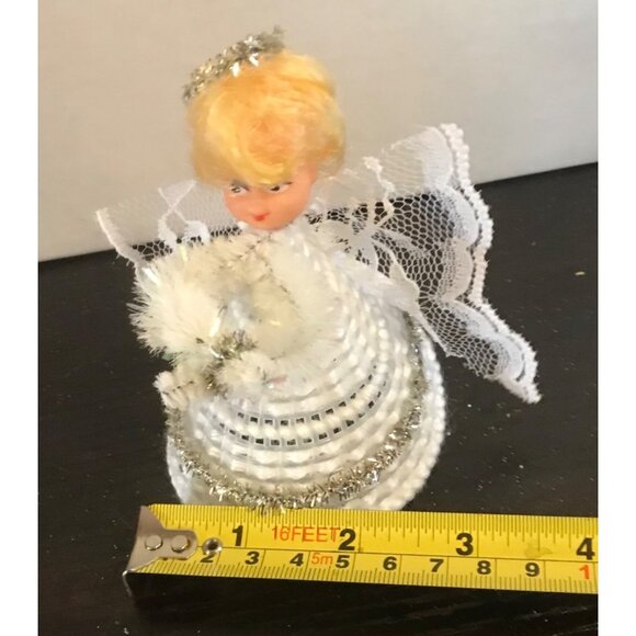 Handcrafted Angel Figurine Set of 3 With Ribbon & Lace Accents - Picture 8 of 14